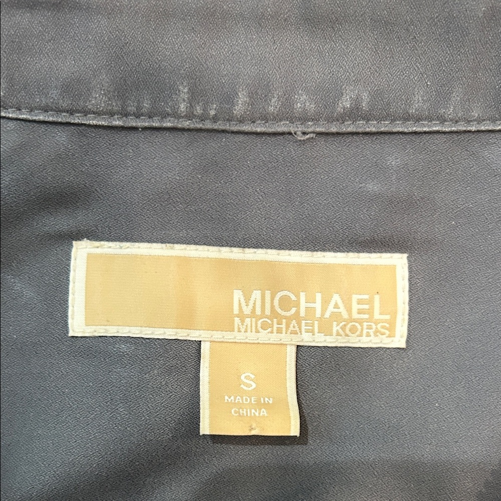Olive Gray Zip-Up Blouse - Picture 7 of 10